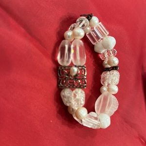 Silpada pearl and crystal stretch bracelet